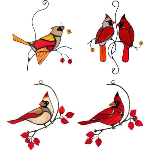 Cardinal Bird Garden Decoration Outdoor Hanging Wind Chimes Window Wall Pendant Decor Balcony Decorations décoration de jardin