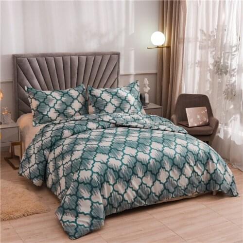 Home Textile Printed Geometric patterns bedding set Sanding Duvet Cover Pillow Case King Queen Twin size for bed