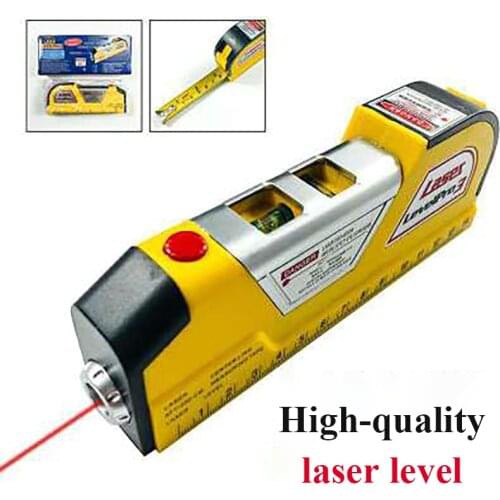 Infrared Laser Level Measure Line Horizon Vertical Measure Tape Red Laser Level 8FT Aligner Standard The Laser Guided Level