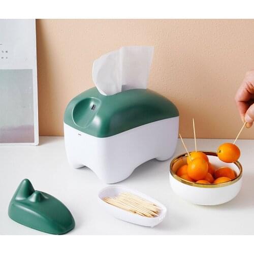 Tissue Box Toothpick Box Cute Dual Purpose Creative Living Dining Room Office Desktop Tissue Storage Holder Paper Drawing Box