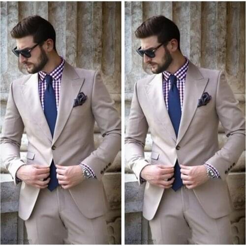 Handsome Groomsmen Peak Lapel Groom Tuxedos Mens Wedding Dress Man Jacket Blazer Prom Dinner (Jacket+Pants+Tie) K134