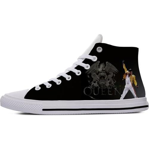 Hot Queen Rock Band Freddie Mercury Music Fashion Casual Cloth Shoes High Top Lightweight Breathable 3D Print Men Women Sneakers
