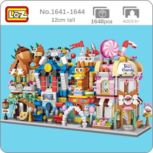 LOZ City Street Squirrel Nut Food Giraffe Toy Shop Video Game Room Candy Store Architecture Mini Blocks Building Toy no Box