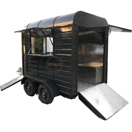 Multifunction Camp Horse Food Trailer Van Coffee Kiosk Cart Hot Dog Bubble Tea Mobile Ice Cream Food Cart for Sale