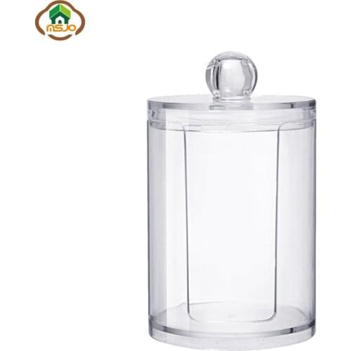 Msjo Makeup Organizer Cotton Swab Storage Boxes Acrylic Container Box Jewelry Holder Transparent Cosmetic Storage Case
