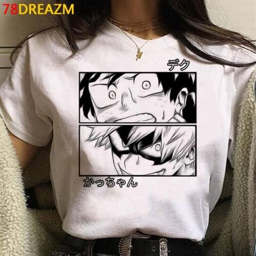 My Hero Academia summer top men 2021 graphic tees ulzzang harajuku tumblr t-shirt white t shirt