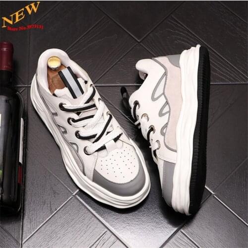 2021 New Arrival Hip Hop Men Casual Shoes Height Increasing High Tops Ankle Boots Sneakers Zapatillas Hombre