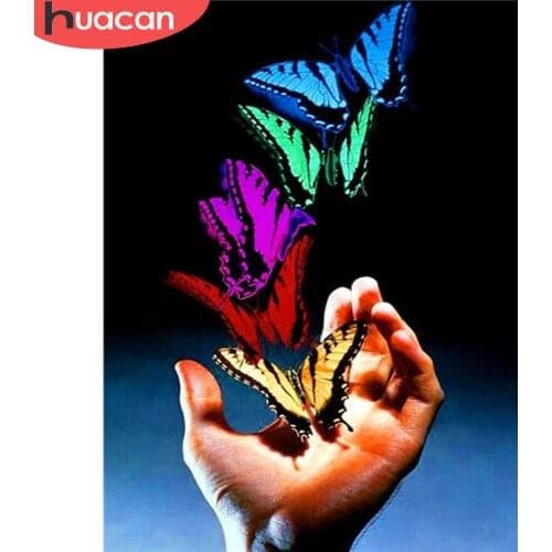 HUACAN Diamond Painting Kit Portrait Hand 5D DIY Diamond Embroidery Sale Animal Butterfly Rhinestones Mosaic Decor For Home