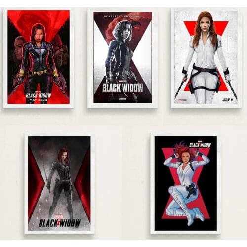 Marvel Superhero Black Widow Canvas Painting Home Living Room Bedroom Decoration Kraft Paper HD Printing Art Wall Stickers