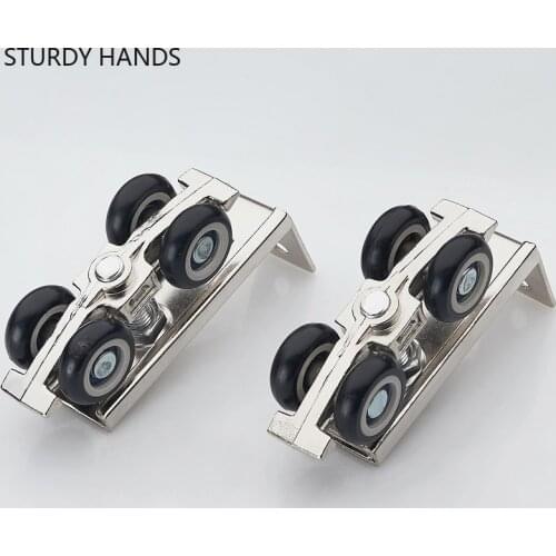 Bathroom Sliding Door Track Rollers Balcony Panning Door Mute Pulley Window Hanging Rail Nylon Roller Pulley Hardware Supplies