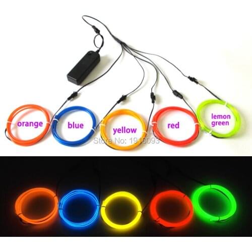 New arrival 3.2mm 1Meter 5pieces multicolor Choice Flexible el wire electroluminescent wire LED Strip glowing light-up