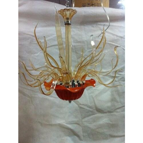 New Arrival Hot Sale Murano Glass Amber Chandelier For Sale