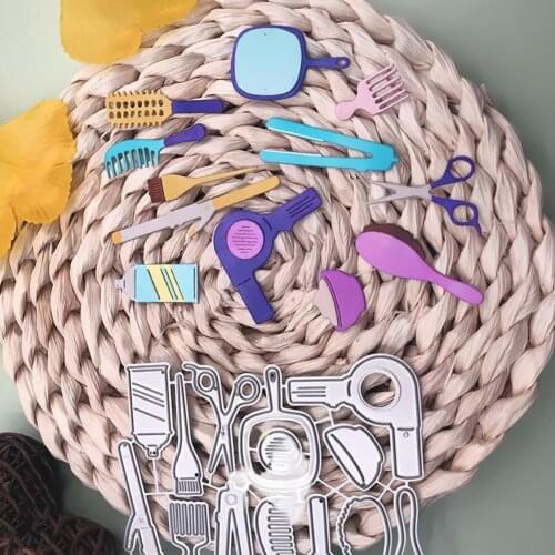 New Dies 2021 Barber Tools Metal Cutting Dies Diy Dies Photo Album Cutting Dies Scrapbooking Stencil Die Cuts Card Making