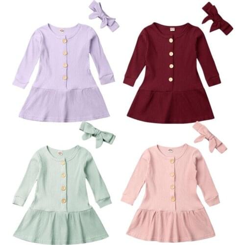 Girl Dress 2019 Sweet Newborn Baby Girl 2PCS Autumn Clothes Set Knitted Sweater Long Sleeve Dress Outfits