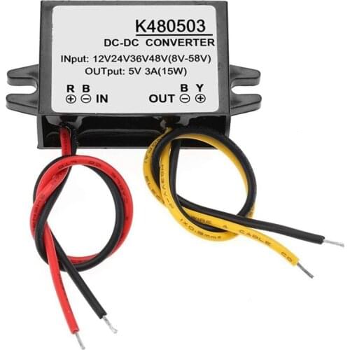 DC-DC Buck Converter 12V/24V/36V/48V to 5V Voltage Regulator Waterproof Power Down Power Unit Transformer for Fan Motor