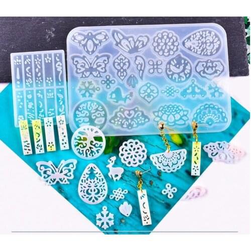 DIY Hollow Earrings Resin Silicone Mould for Crystal Epoxy Homemade Casting Mould Personality Jewelry Tools