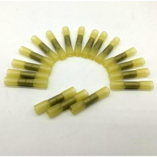 50pc BHT5 Splice butt Heat Shrink Tube Joint and Connectors,Cold pressed terminal 4-6mm2 , 12-10 AWG Wire