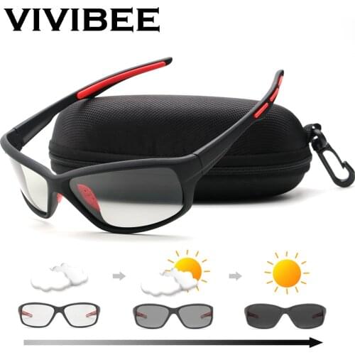 VIVIBEE 2021 Men Photochromic Sunglasses Polarized Golf Women Cycle Color Changing Black Sun Glasses Outdoor Sports Goggles