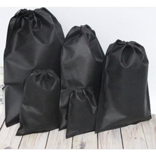 Lazy Men Storage Bag Solid Color Drawstring Shoes Organizer Portable Travel Cosmetics Women Bag Non-woven Dustproof Cover