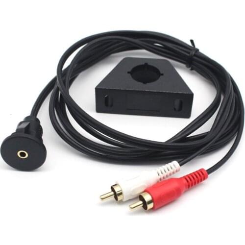 2 RCA Male to 3.5mm Female Extention Mount, Flush Mount, Dash Mount, Panel Mount Cable for Car, Boat, Motorcycle 1m/3ft 2m/6ft