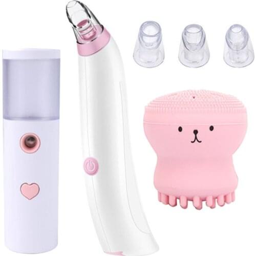 Electric Facial Pore Cleaner Exfoliator Face Blackhead Remover Acne Vacuum Deep Cleansing Suction Machin Nano Sprayer Steamer