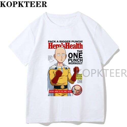 Saitama ONE PUNCH MAN Funny Anime T-shirt Homme Summer Short Sleeve Women T Shirt Men White Hipster Casual Unisex Streetwear