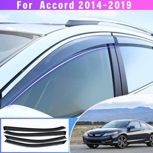 Weather Shield For Honda Accord 2014 -2019 Window Sun Rain Visor Deflector Guard Car Styling Auto Accessories 4pcs ABS Plastic