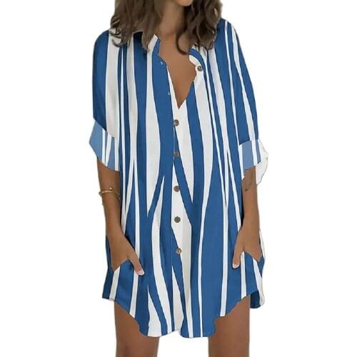 2021 Ladies Fashion Hot Sale New Summer Fashion Print Long Sleeve Cardigan Single Breasted Loose Shirt