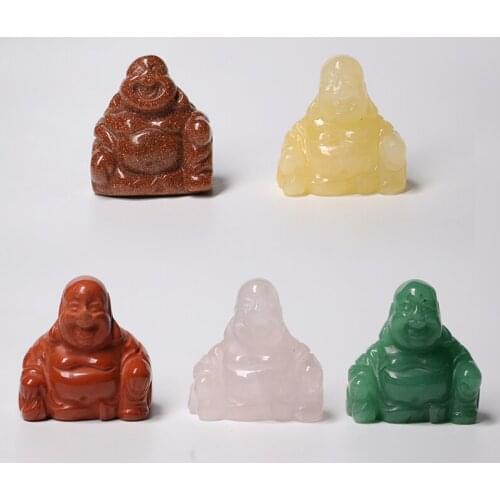 1PC Natural Maitreya Buddha Decoration Feng Shui Buddha Decoration Quartz Chakra Healing Reiki Art Gift Collection