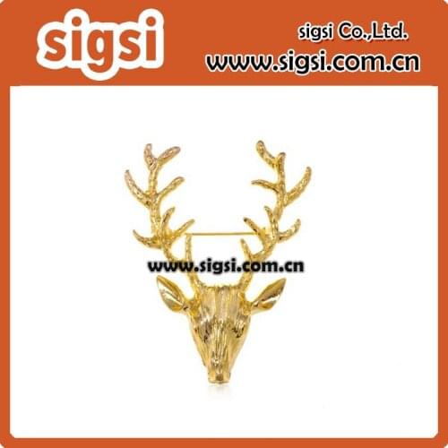 100pcs/lot 45mm Fashion Golden Metal Alloy Moose Deer Reindeer Antlers Pendant