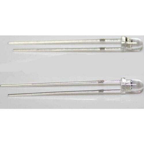 1000PCS / LOT F3 / 3mm round long foot LED Light Bead lights, transparent and edges, red and blue double flash