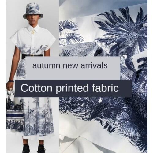 140*98CM brand high-definition 100% cotton positioning jungle tropical plant digital printing clothing fabric