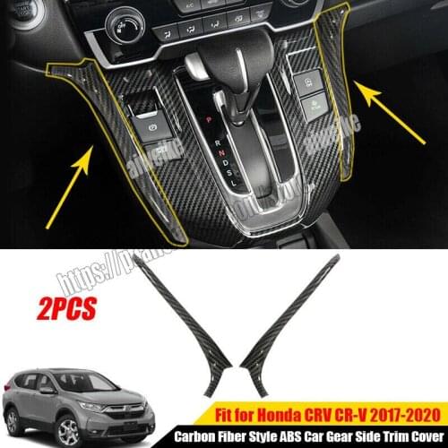 2pcs Carbon Fiber Style ABS Car Gear Side Trim Cover For Honda CRV CR-V 2017 2018 2019 2020 2021