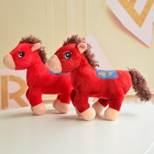 2pcs Kawaii Little Red Horse Soft Plush Toys Soft Stuffed Animal Bed Sofa Decor Cute Toys for Girls Children Kids Birthday Gift