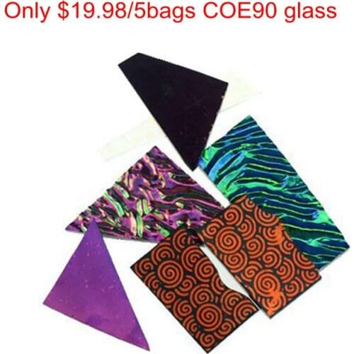 5bags 28g Mix Color Shapes Fusing Glasses COE90 Dichroic Glass