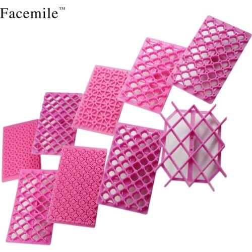 9pcs/set Embosser Fondant Cake Baking Sugarcraft Decorating Mold Cookie Tools Mold Home Kitchen Accessories 51086 Gift