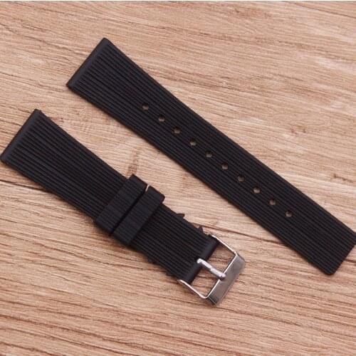 Watch Accessories Silicone Strap 22mm Pin Buckle Mens Waterproof Breathable Watch Strap Womens Strap