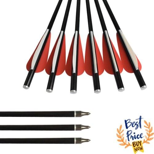 12X Crossbow Bolt Fiberglass 3" Plastic Vane Flat Knock 100 Grain Screw Point Hunting Archery Bow Outdoor Bolts