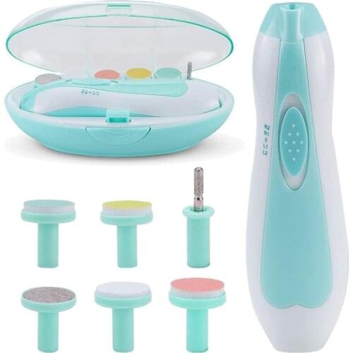 Baby Electric Nail Trimmer-Safe toenail and Nail Care, 6 Interchangeable Cushions, Suitable for Babies Children and Adult