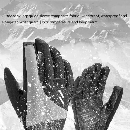 1 Pair Double layer thick gloves ski motorcycle sports warm gloves waterproof and cold proof winter gloves for men and women