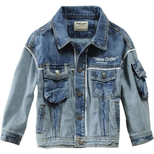 Fashion toddler boy denim jacket classic retro jeans jacket for 3-12years boys kids denim coat tops clothes outerwear