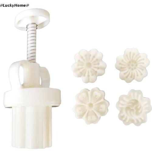 Mooncake Mold 25g Cherry Blossoms Stamp Cake Cookie Mould Cutter Hand Pressure Food Grade Baking Accessories 11UA