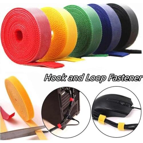 Cable Ties Roll Double-sided Tape Holder Fastening Tape By Hook & Loop Nylon Strap for Computer Electronic Cord Power Wire