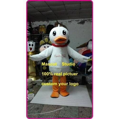 White Duck Mascot Costume Suit Cosplay Party Game Animal Fancy Dress Outfit Halloween Adults Advertising Parade Character Unisex