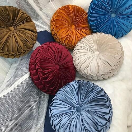 Round Pumpkin Chair Cushion PP Cotton Seat Pad For Patio Home Car Office Floor Pillow Insert Filling Memory Foam Tatami Cushion