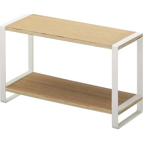 Kitchen Spice Rack Two-Layer Solid Wood Shelf Household Countertop Sauce Bottle Seasoning Rack Storage Wooden Rack