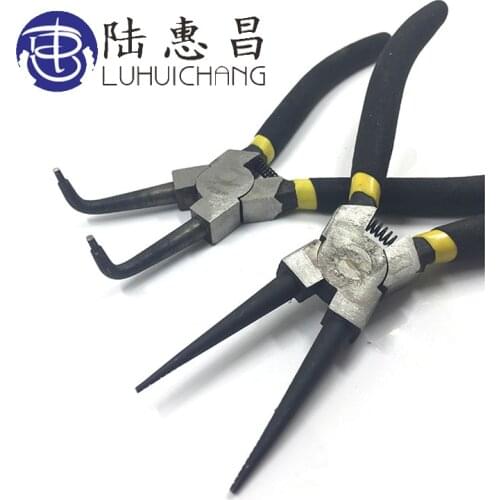 Luhuichang 7" Circlip and Snap Ring Pliers Internal External Straight Curved Retain Snap Ring Pliers
