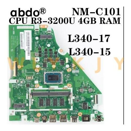 For Lenovo L340-15API L340-17API V155-15API laptop motherboard FG542 FG543 FG742 NM-C101 CPU R3 3200U 4GB RAM tested 100% work