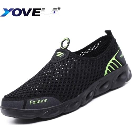 Unisex Summer Outdoor Wading Shoes Breathable Mesh Mens Casual Shoes Anti-skidding Comfortable Flat Men Shoes Sneakers Size 45