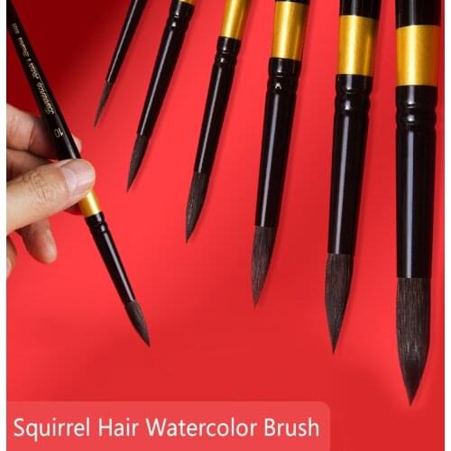 Artist special watercolor painting brush pen animal squirrel hair drawing set round pointed hook line profession art supplies